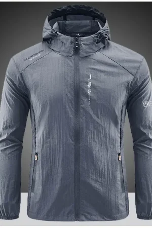 Summer Outdoor Quick Dry Sun-Protective Thin Jacket Men Hiking Fishing Cycling Hooded Gym Sport Windbreaker Ultra Light Coats