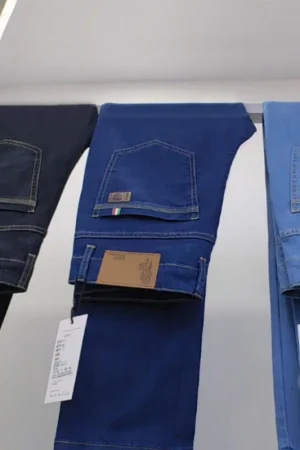 New Ice Silk Thin Denim Jeans For Men Blue Straight Stretch Cotton Pants Business Casual Lightweight Trousers Spring Summer