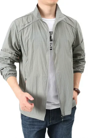 Spring Summer Quick Drying Breathable Jacket Man Ultra Thin Sunscreen Casual Skin Coats Fishing Climbing Hiking Anti Uv Outwear